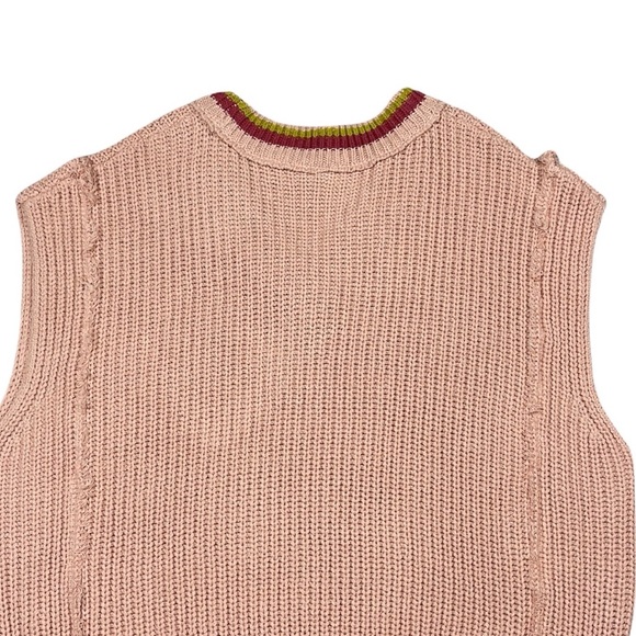 NEW Free People Slouchy Sweater Oversized Tunic Mini V-Neck Cotton Blend Pink XS - Picture 9 of 16